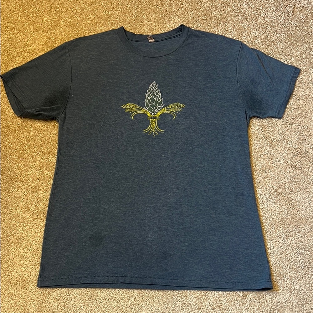 Next Level Apparel NOLA Brewing Co Blue Tee with Hops Graphic Size Large